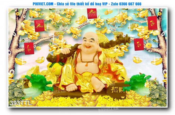 File PSD vector tranh tài lộc mẫu số 393TTL