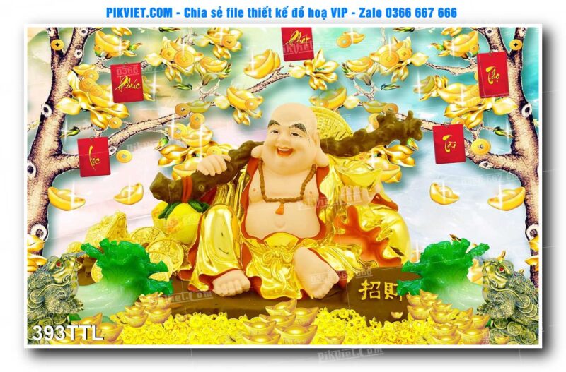 File PSD vector tranh tài lộc mẫu số 393TTL