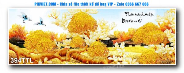 File PSD vector tranh tài lộc mẫu số 394TTL