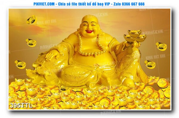 File PSD vector tranh tài lộc mẫu số 395TTL