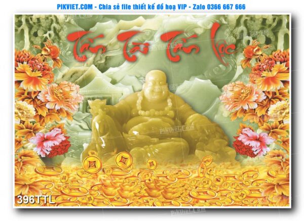 File PSD vector tranh tài lộc mẫu số 396TTL