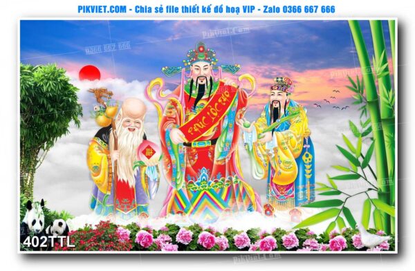 File PSD vector tranh tài lộc mẫu số 402TTL