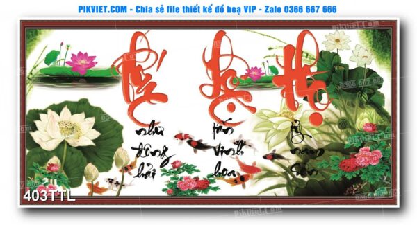 File PSD vector tranh tài lộc mẫu số 403TTL
