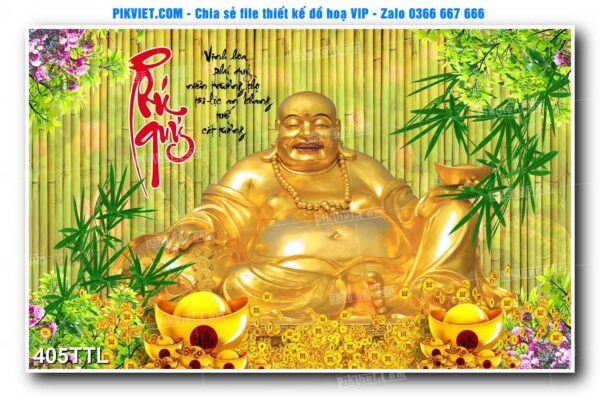 File PSD vector tranh tài lộc mẫu số 405TTL