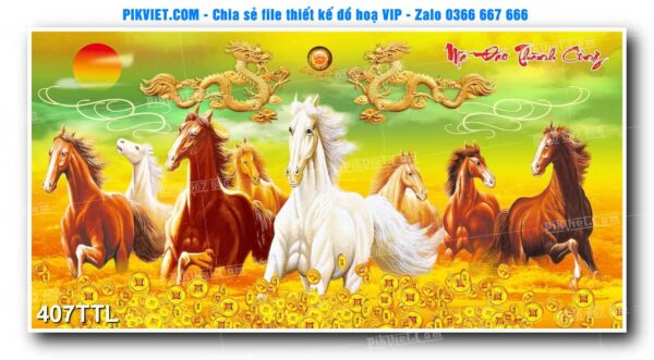 File PSD vector tranh tài lộc mẫu số 407TTL