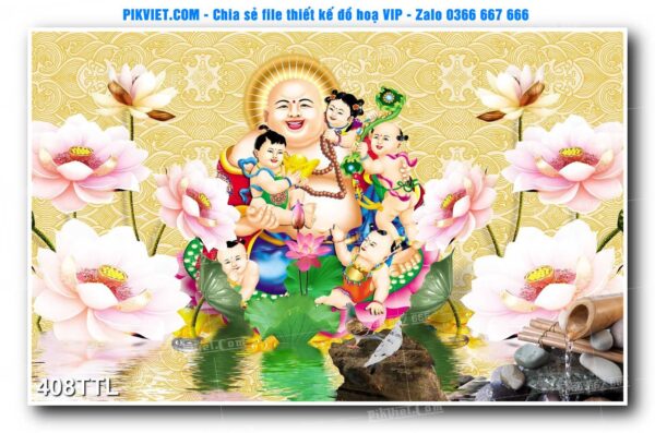 File PSD vector tranh tài lộc mẫu số 408TTL