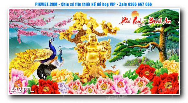File PSD vector tranh tài lộc mẫu số 412TTL