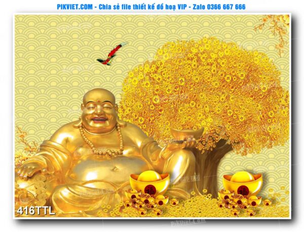 File PSD vector tranh tài lộc mẫu số 416TTL