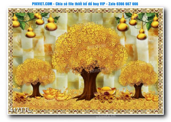 File PSD vector tranh tài lộc mẫu số 417TTL