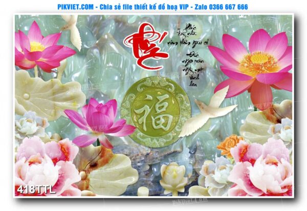 File PSD vector tranh tài lộc mẫu số 418TTL