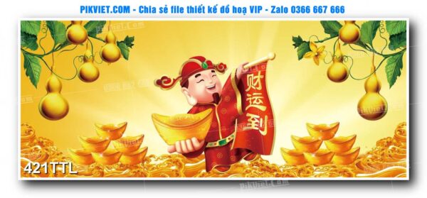 File PSD vector tranh tài lộc mẫu số 421TTL