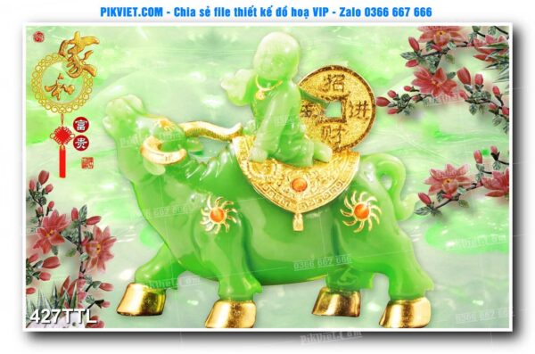 File PSD vector tranh tài lộc mẫu số 427TTL