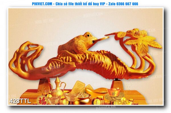 File PSD vector tranh tài lộc mẫu số 428TTL
