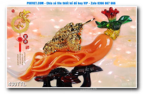 File PSD vector tranh tài lộc mẫu số 430TTL