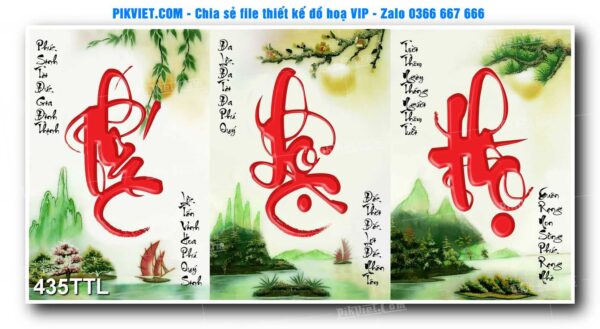File PSD vector tranh tài lộc mẫu số 435TTL