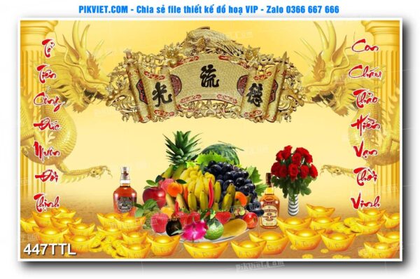 File PSD vector tranh tài lộc mẫu số 447TTL