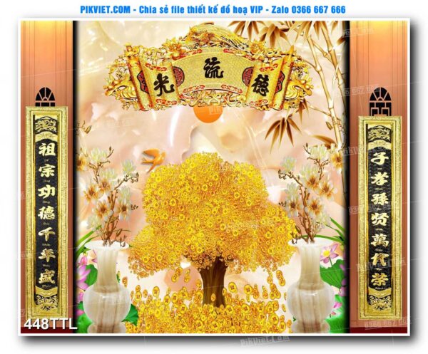 File PSD vector tranh tài lộc mẫu số 448TTL