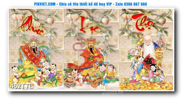 File PSD vector tranh tài lộc mẫu số 462TTL