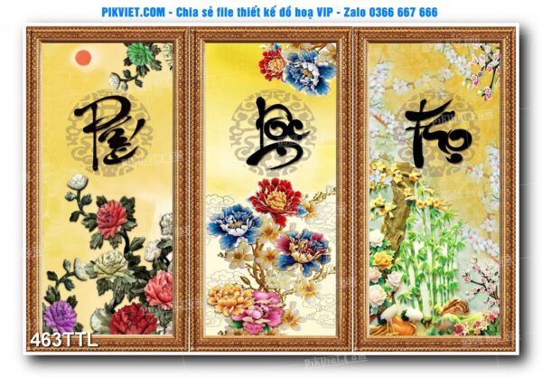 File PSD vector tranh tài lộc mẫu số 463TTL