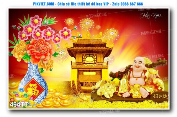 File PSD vector tranh tài lộc mẫu số 464TTL