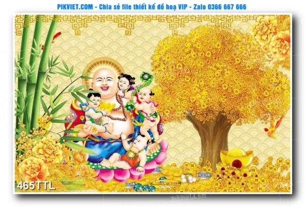 File PSD vector tranh tài lộc mẫu số 465TTL