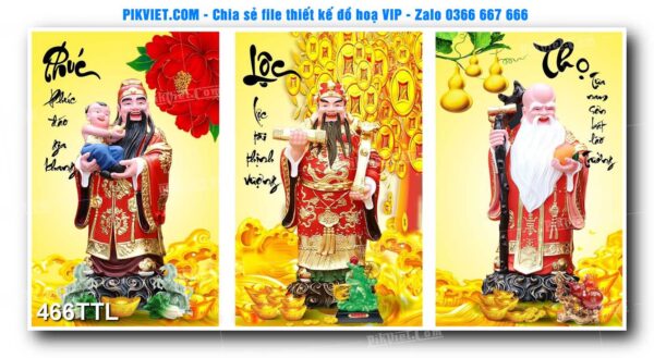 File PSD vector tranh tài lộc mẫu số 466TTL