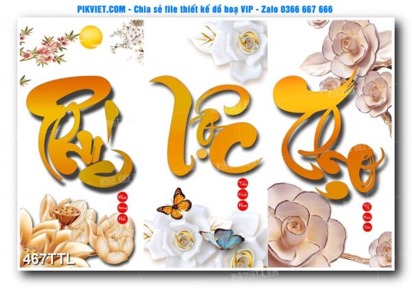 File PSD vector tranh tài lộc mẫu số 467TTL