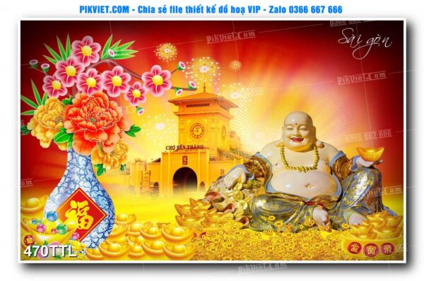 File PSD vector tranh tài lộc mẫu số 470TTL