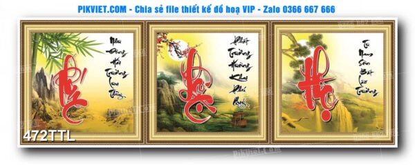 File PSD vector tranh tài lộc mẫu số 472TTL