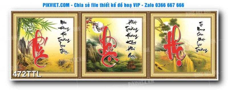 File PSD vector tranh tài lộc mẫu số 472TTL