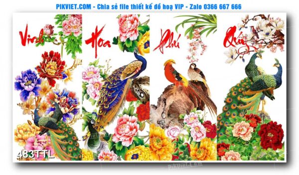 File PSD vector tranh tài lộc mẫu số 483TTL