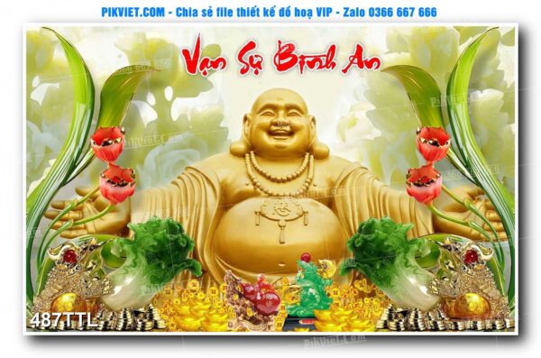 File PSD vector tranh tài lộc mẫu số 487TTL