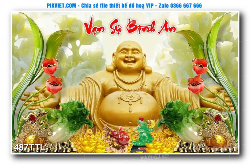 File PSD vector tranh tài lộc mẫu số 487TTL