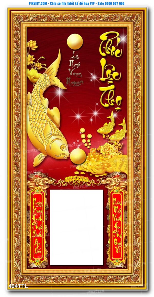 File PSD vector tranh tài lộc mẫu số 494TTL