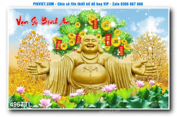 File PSD vector tranh tài lộc mẫu số 496TTL