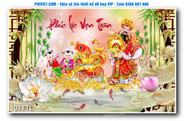 File PSD vector tranh tài lộc mẫu số 501TTL