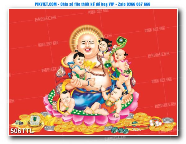 File PSD vector tranh tài lộc mẫu số 506TTL