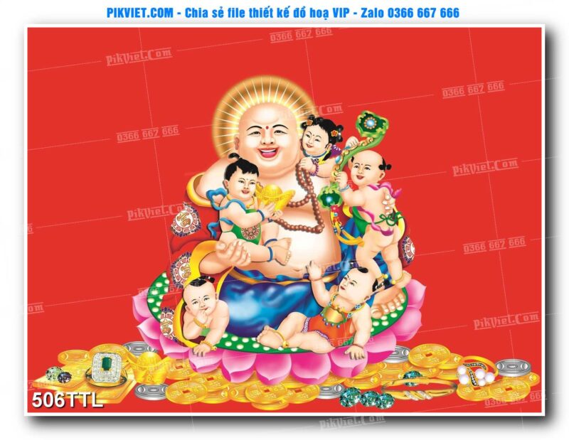 File PSD vector tranh tài lộc mẫu số 506TTL