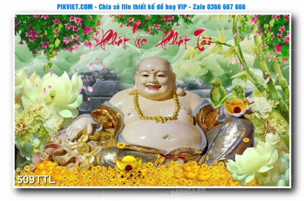 File PSD vector tranh tài lộc mẫu số 509TTL