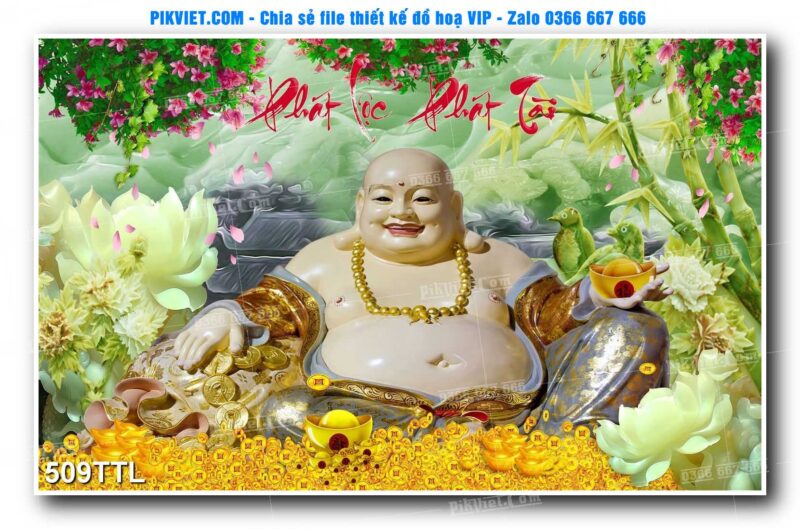 File PSD vector tranh tài lộc mẫu số 509TTL
