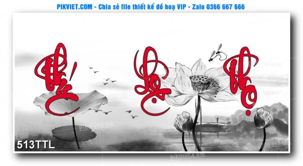 File PSD vector tranh tài lộc mẫu số 513TTL