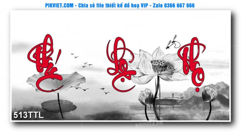 File PSD vector tranh tài lộc mẫu số 513TTL
