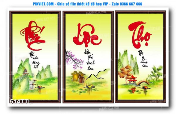 File PSD vector tranh tài lộc mẫu số 514TTL