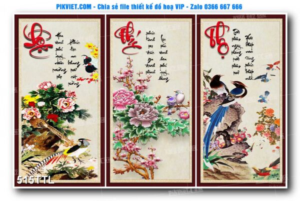 File PSD vector tranh tài lộc mẫu số 515TTL
