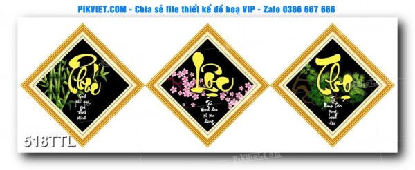 File PSD vector tranh tài lộc mẫu số 518TTL