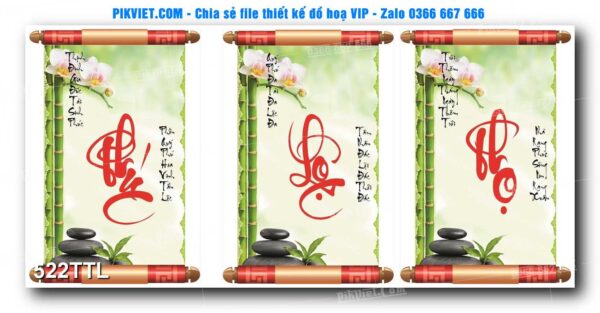 File PSD vector tranh tài lộc mẫu số 522TTL