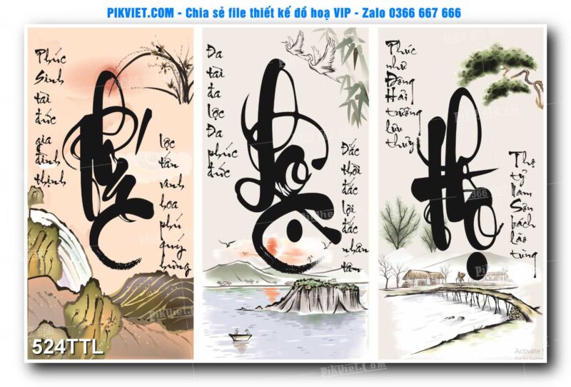 File PSD vector tranh tài lộc mẫu số 524TTL