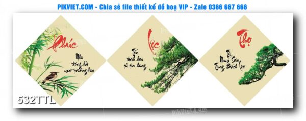 File PSD vector tranh tài lộc mẫu số 532TTL