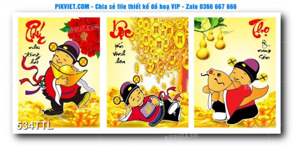 File PSD vector tranh tài lộc mẫu số 534TTL
