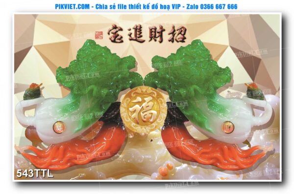File PSD vector tranh tài lộc mẫu số 543TTL